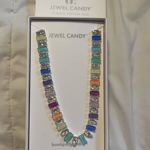 Bomb Party Jewel Candy- The Allegra- Blue and Purple Geometric Necklace